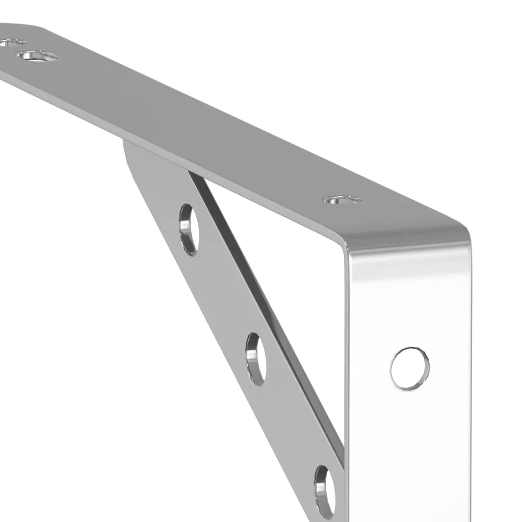 4 pz Staffe per Mensola | Ripiano | Scaffale 23,5x2,5x15,5cm in Acciaio Inox Argento