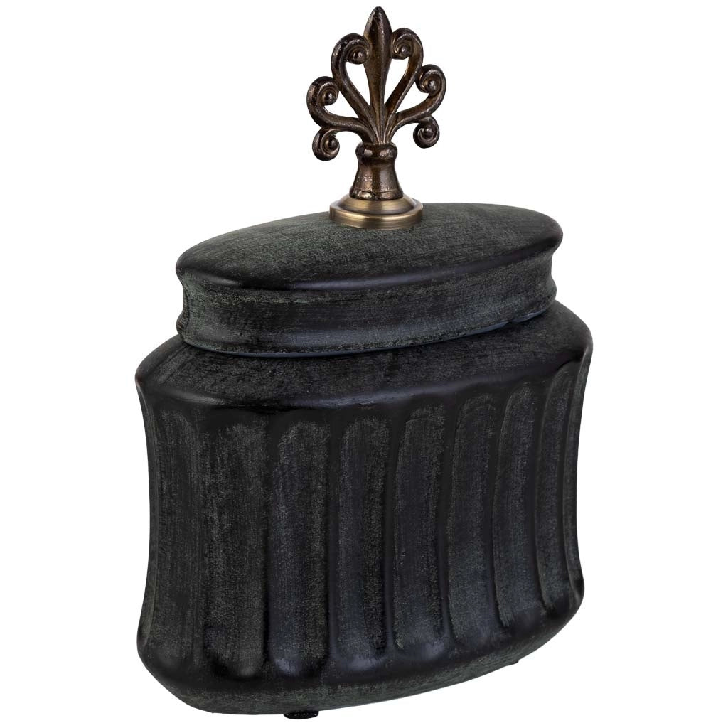 Vaso in ceramica nera, 18,5x10,5x24h cm