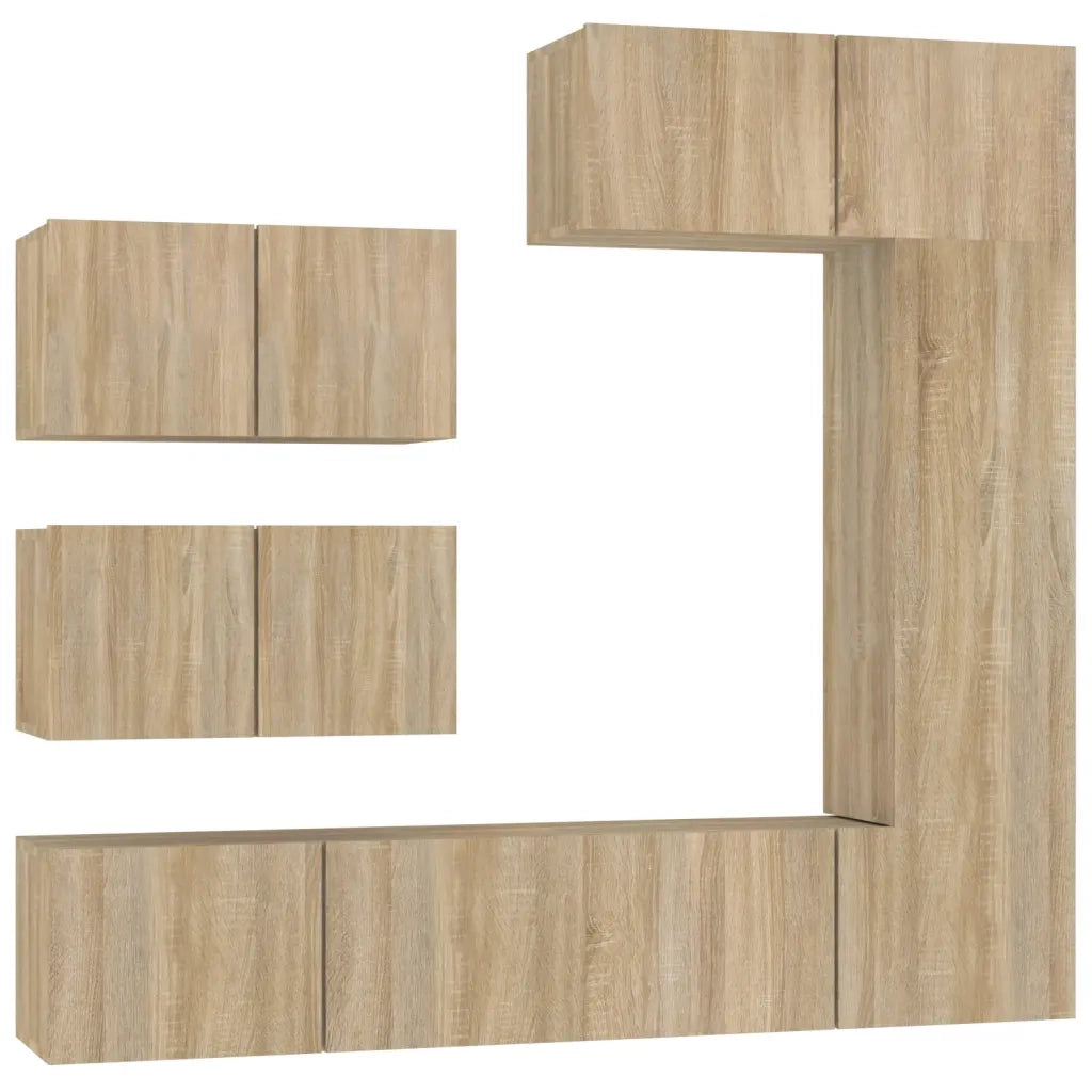 Set di Mobili Porta TV 6 pz-Set di 6 Credenza per TV Rovere Sonoma in Legno Multistrato 315726