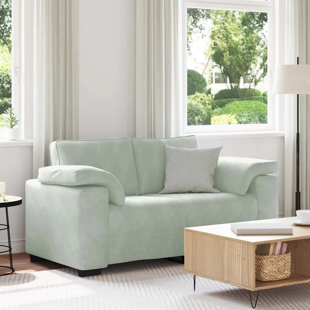 Divano Divanetto-Sofa Grigio Chiaro 120 cm in Velluto