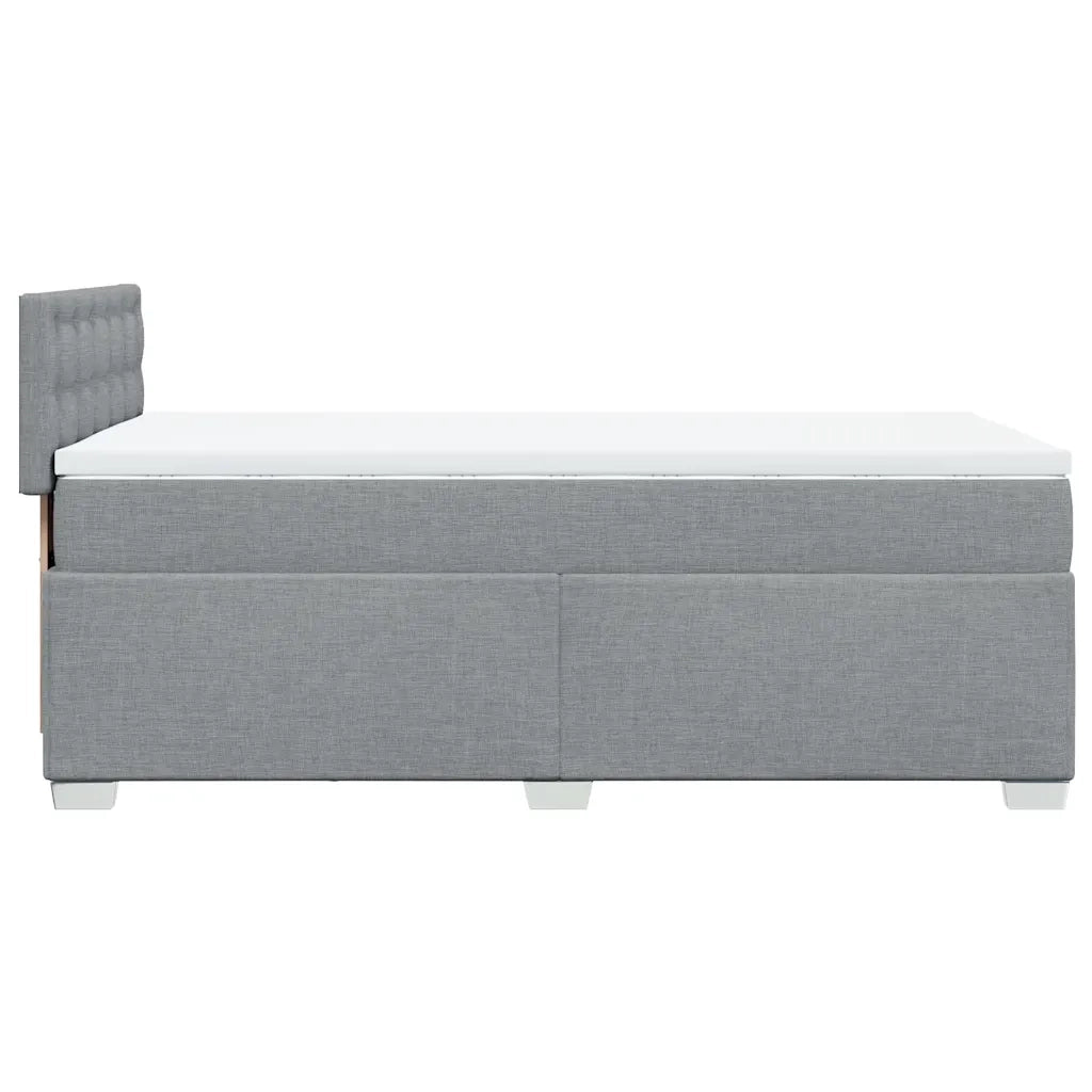 vidaXL Giroletto a Molle con Materasso Grigio Chiaro100x200 cm Tessuto