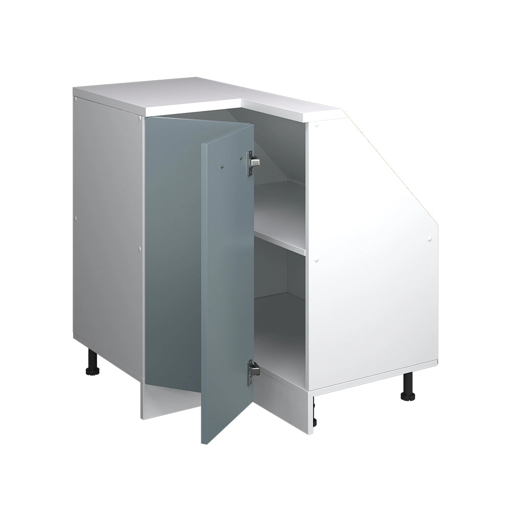 Mobile sottotetto Mobile angolare Rion Grigio-blu/Bianco 75.6 x 83.8 cm con 1 porta Vicco