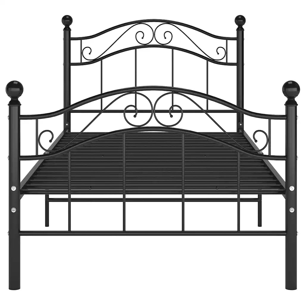 Giroletto-Struttura Letto Nero in Metallo 90x200 cm 898457