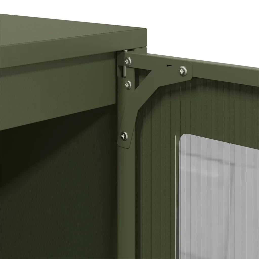 Credenza Verde Oliva 100,5x39x107 cm Acciaio Laminato a Freddo 853408