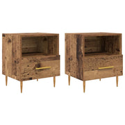 Set di 2 Comodini | Armadio da Notte | Mobiletto da notte con cassetto Legno vecchio 40 x 35 x 47,5 cm