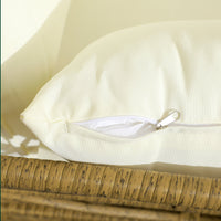 Salotto da Giardino Divano 2 Posti con Chaise Longue e Tavolino in Rattan PE Crema