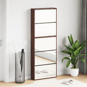 Scarpiera con Specchio a 5 Livelli Rovere Marrone 63x17x169,5cm 3228285