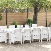 vidaXL Set da Pranzo per Giardino 13 pcs Bianco Poly Rattan