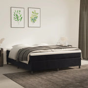 Struttura Letto a Rete a Molle-Giroletto Nero 160x200 cm in Velluto 710128