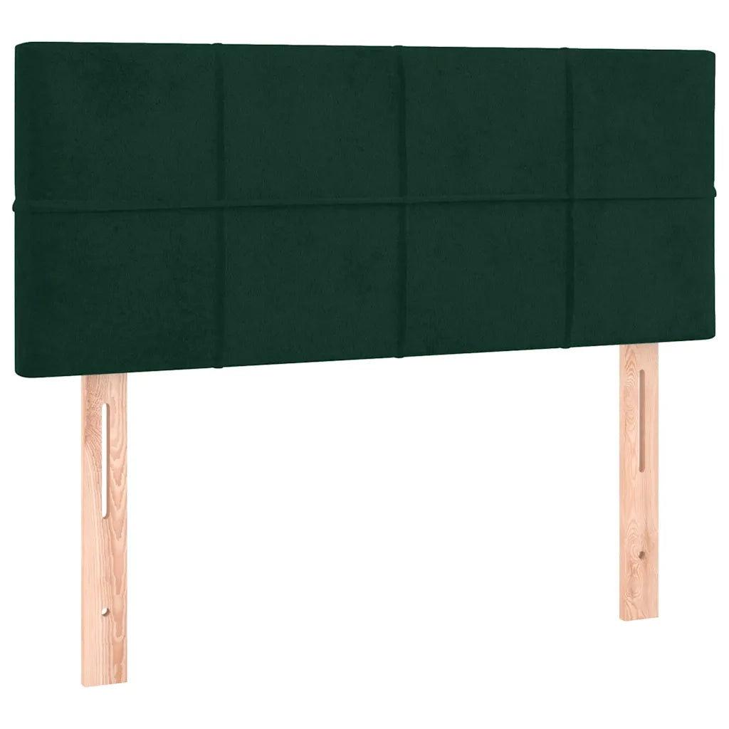 Letto a Molle con Materasso e LED Verde Scuro 80x200cm Velluto