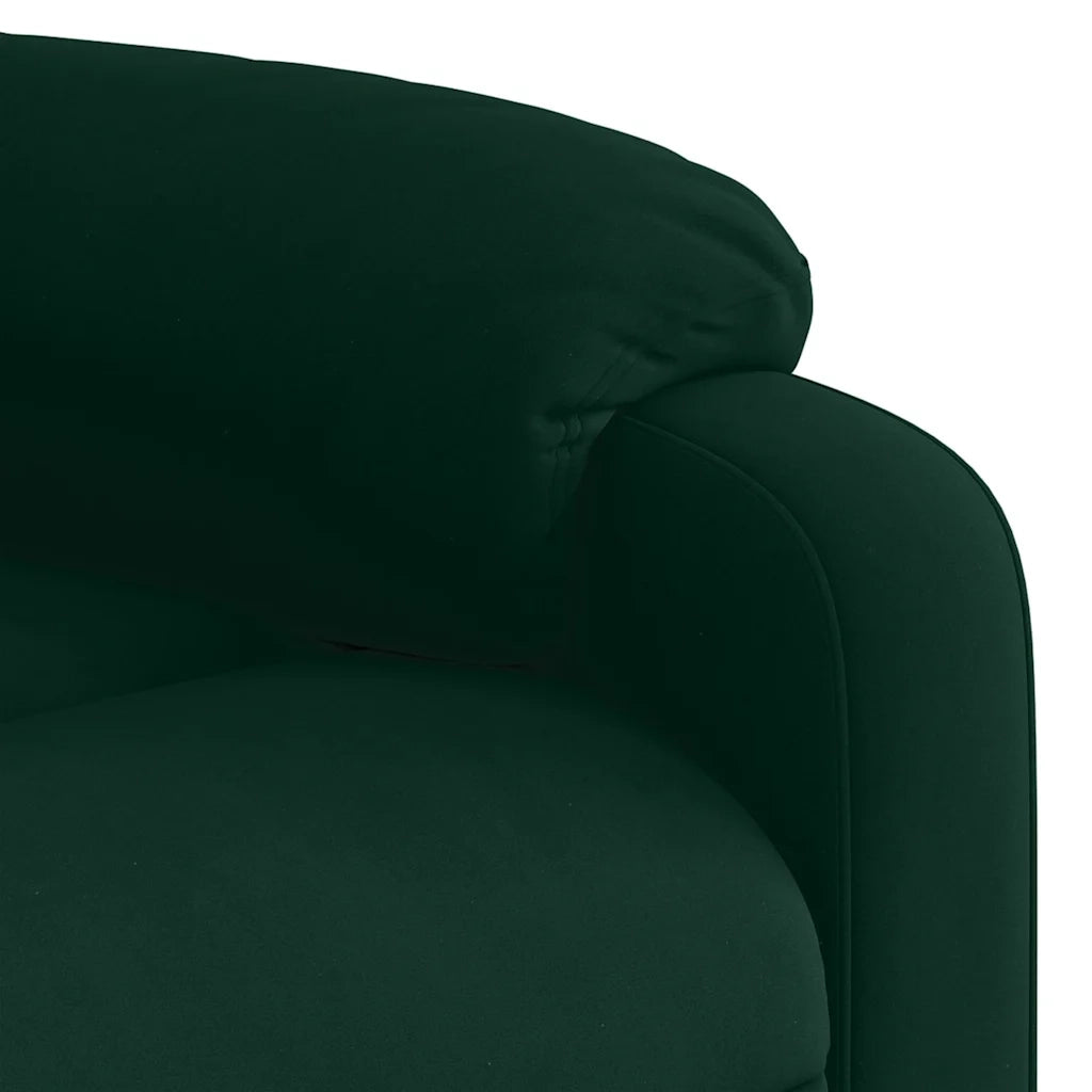 Divano Sedia-Poltrona Reclinabile Verde Scuro in Velluto 851565