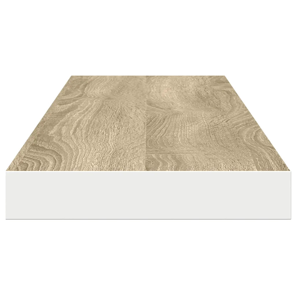 Scaffali a Parete 2 pz Rovere e Bianco 120x23,5x3,8 cm in MDF 326586