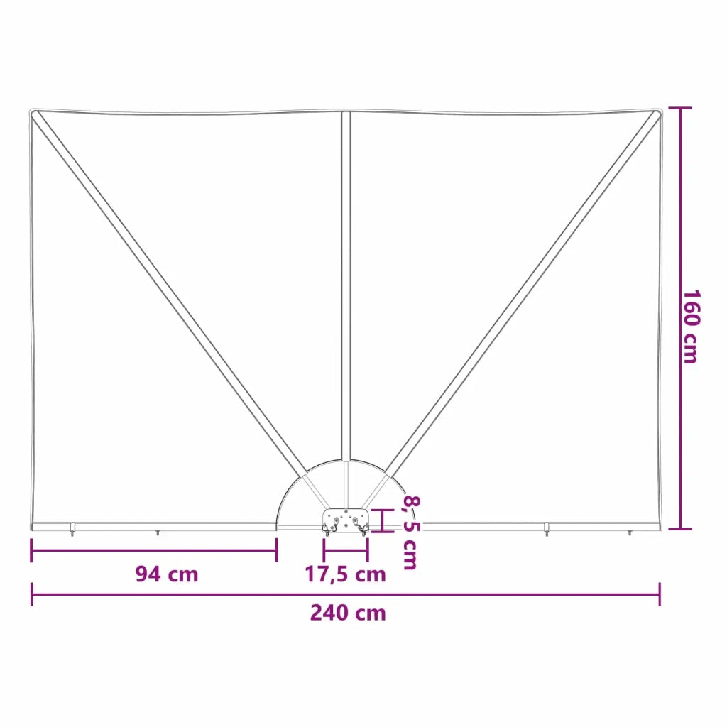 Schermo di Privacy per Balcone 160 x 240 cm Poliestere 42037155