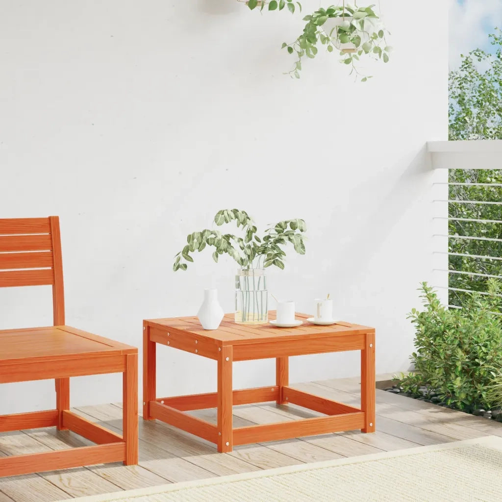 Poggiapiedi da Giardino Marrone Cera in Legno Massello di Pino 844681