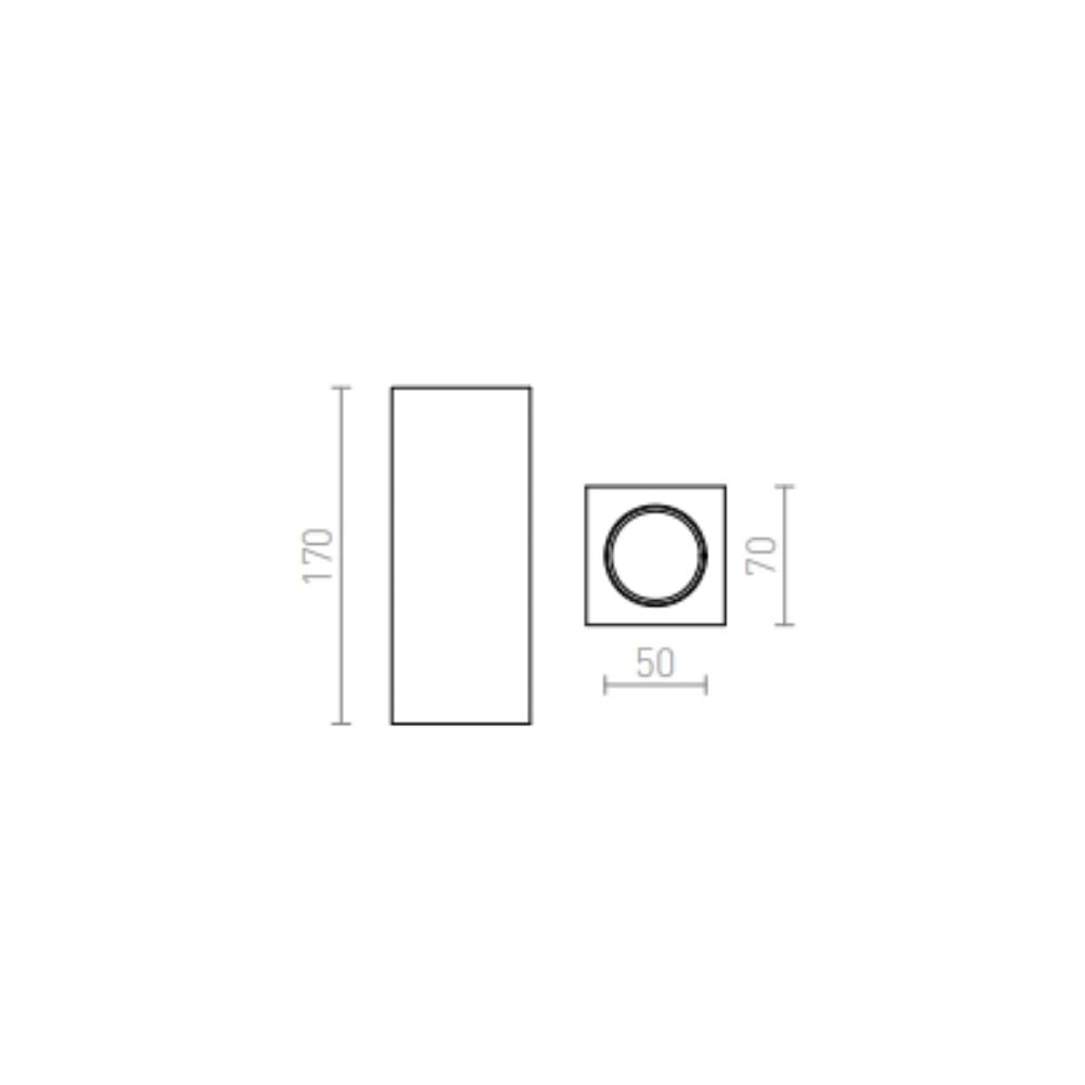 Faretto lampada JACK SQ S 17 da soffitto gesso 230V GU10 15W