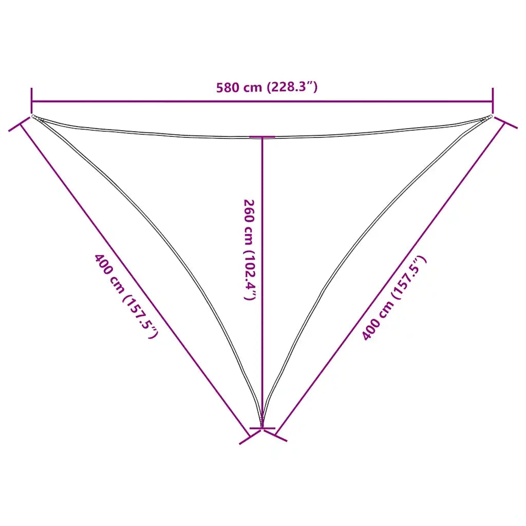 Parasole a Vela Oxford Triangolare 4x4x5,8 m Rosso 135672