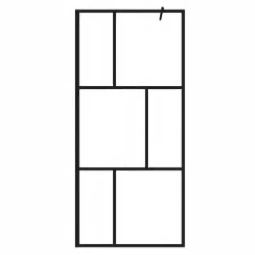 Parete per Doccia Walk-in in Vetro Temperato Nera 90x195 cm