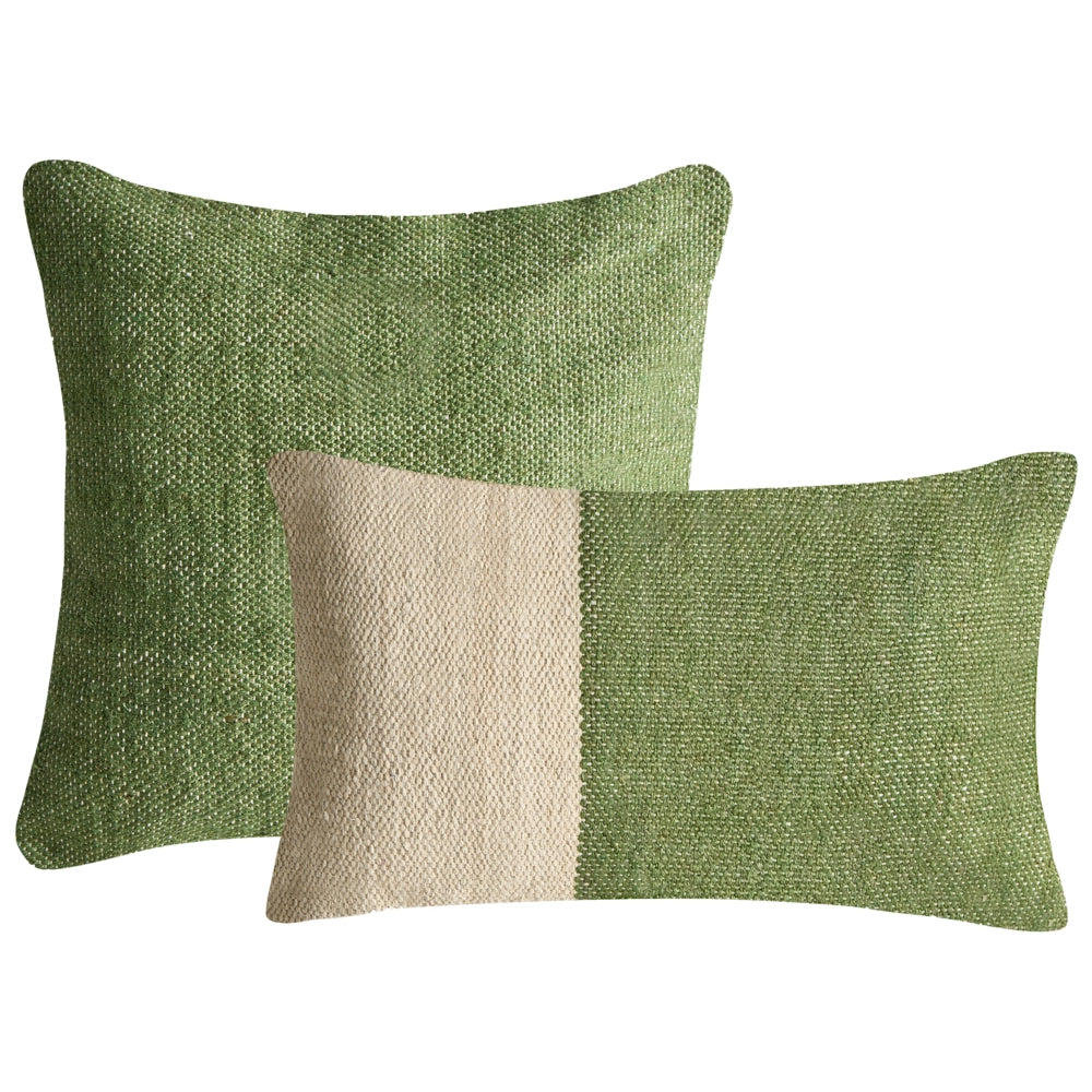 Set di 2 cuscini decorativi in tessuto di cotone verde 45/30 x 45/50 cm Cuscino decorativo