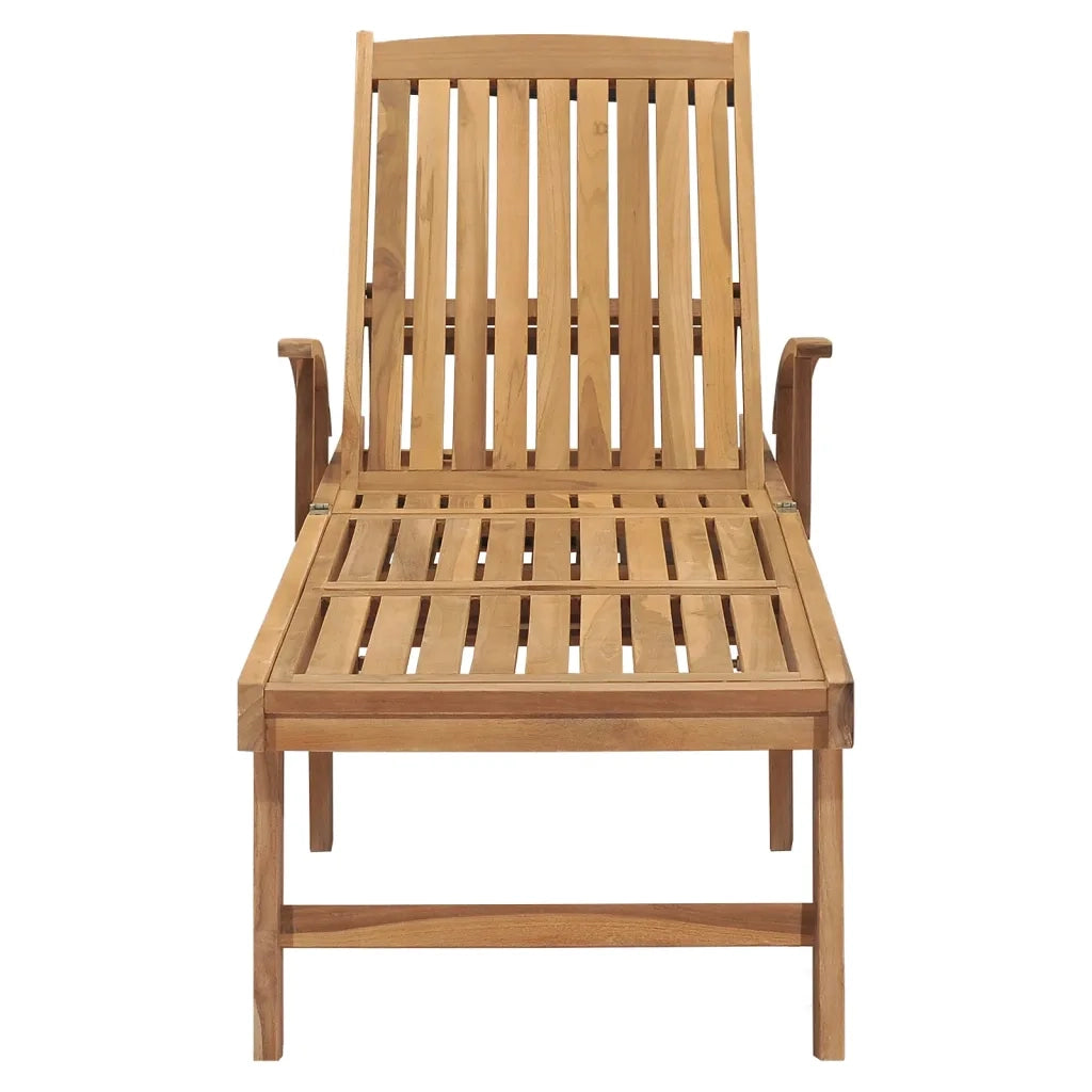Lettino Prendisole in Legno Massello di Teak 48015