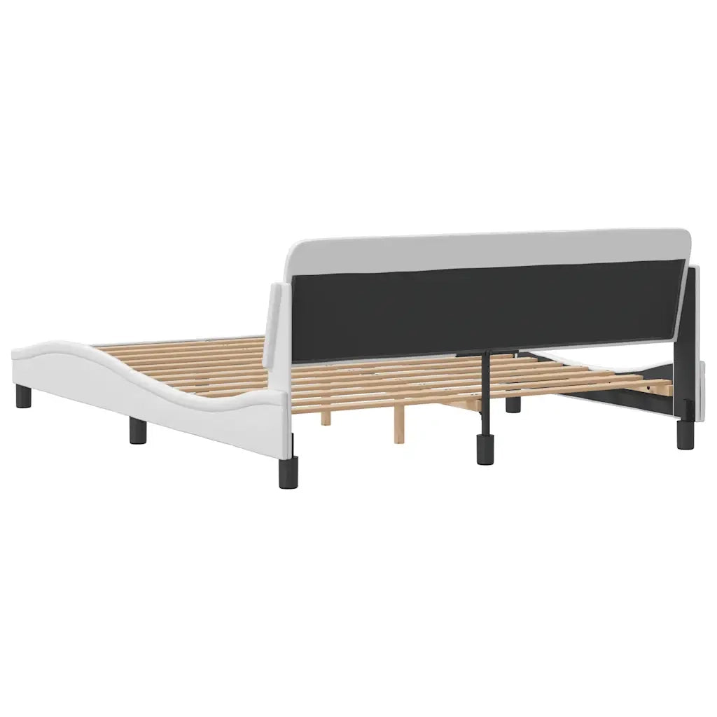 Giroletto-Struttura Letto Dover Bianco 160x200 cm in Similpelle