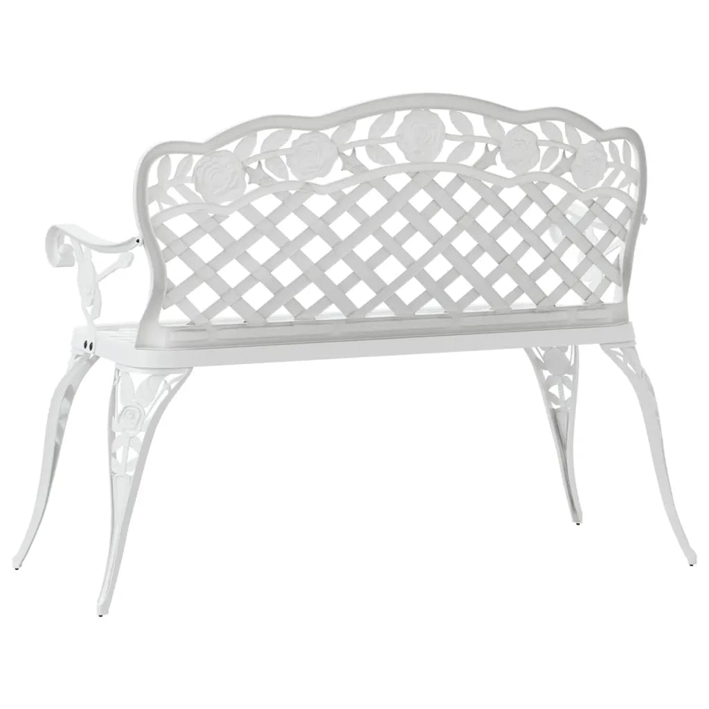 Panchina da Giardino 108 cm in Alluminio Pressofuso Bianca 317742