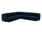 Cosmopolitan Design - Divano angolare reversibile "Tulum" 5 posti in velluto blu reale 