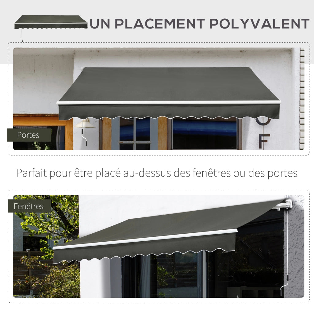 Tenda da sole retrattile angolare regolabile ¨C zephmum ¨C grigio 3,5x2,5 m