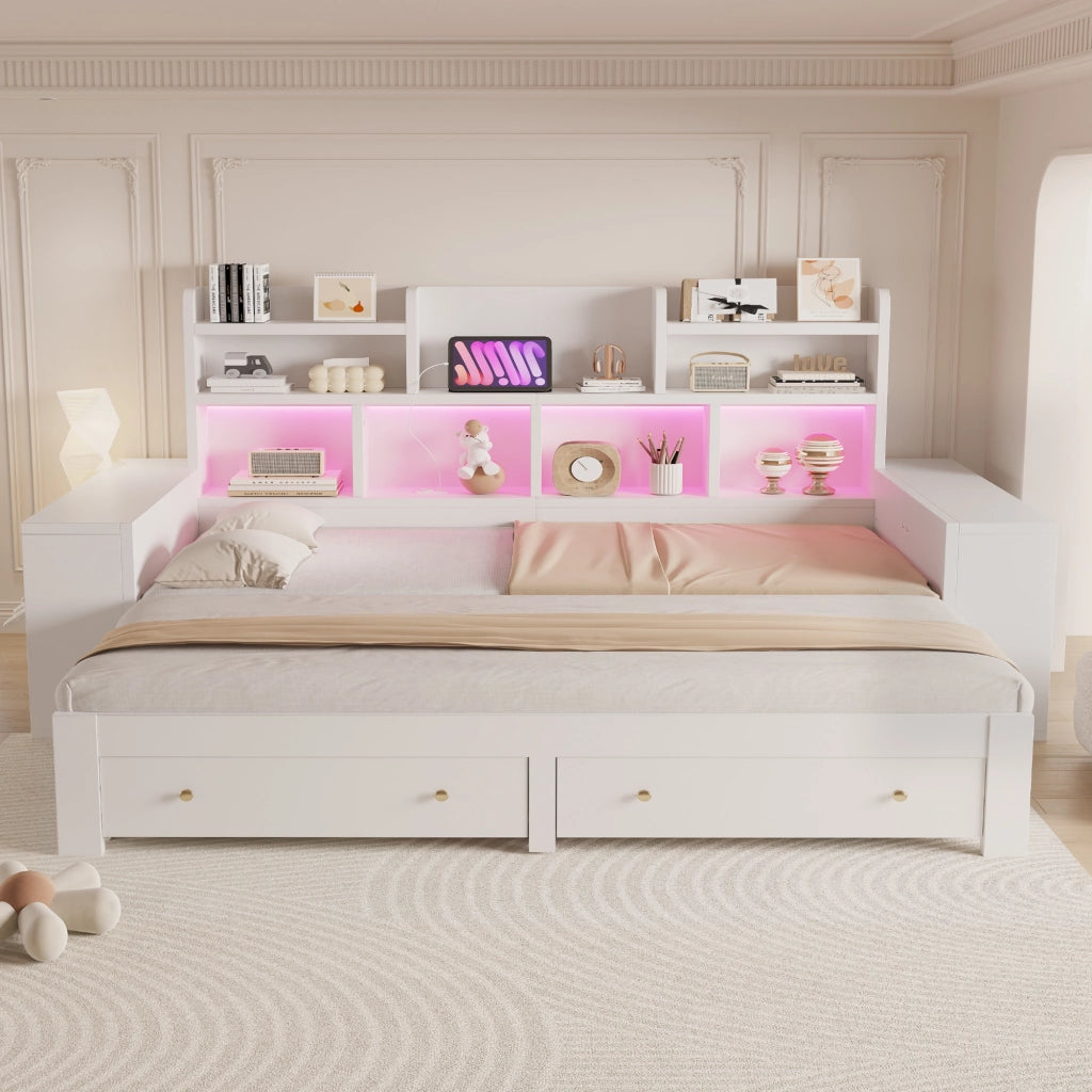 divano letto multifunzione mdf bianco 115 x 230 cm