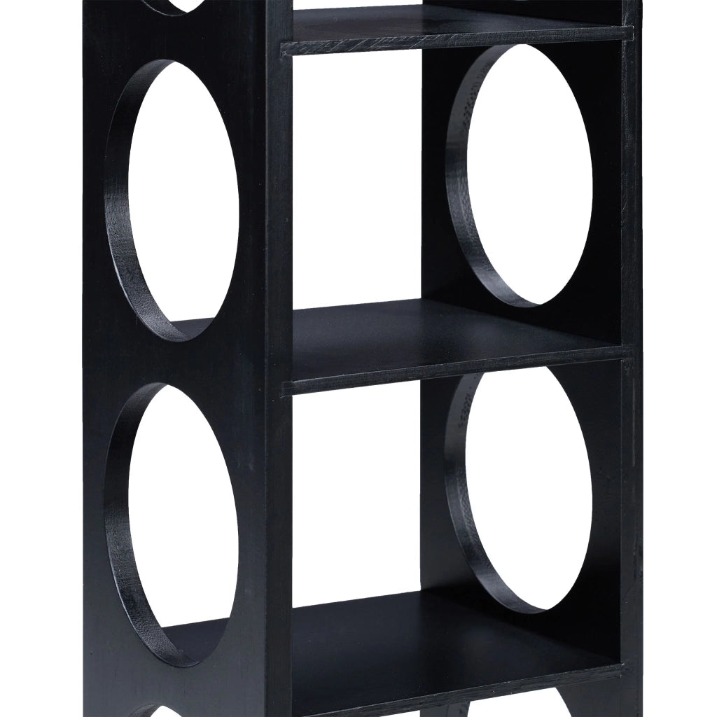 Set di 2 scaffali per vini dal design elegante 60 x 20 x 20 cm in bambù nero 13_0013484