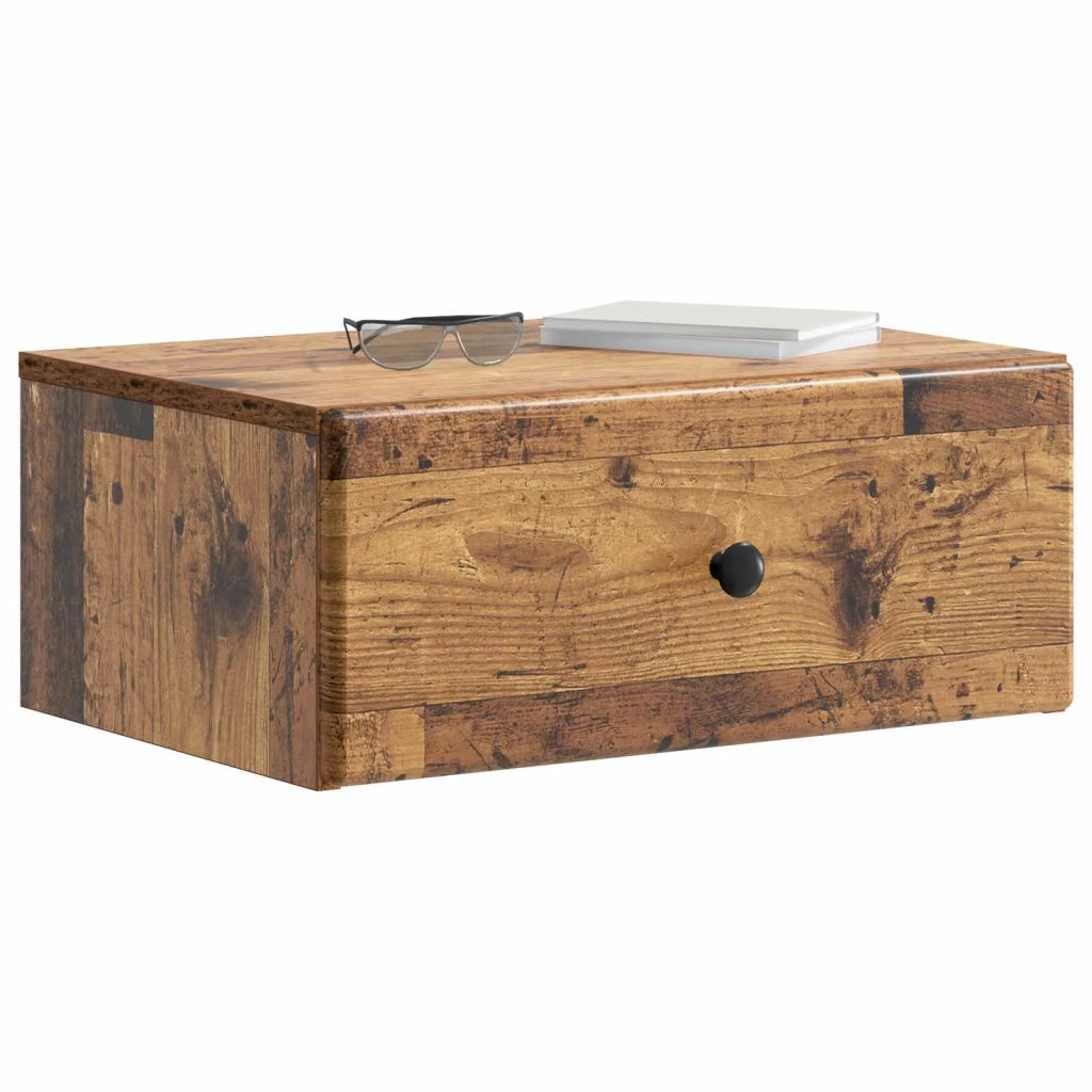 Mobiletto da notte a muro Legno antico 49 x 34,5 x 20 cm 899141