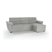 Tolle, Divano Letto con Penisola Sfoderabile Made in Italy, 285x160 cm Grigio Chiaro
