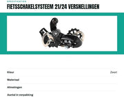 Sistema di cambiamento per bicicletta 21/24 rapporti - Adatto per 6/7/8 rapporti - Costruzione alta qualità/metallo - Duraturo/solido - Facile da installare - Azione di cambio leggera - Sistema di cambiamento per bicicletta