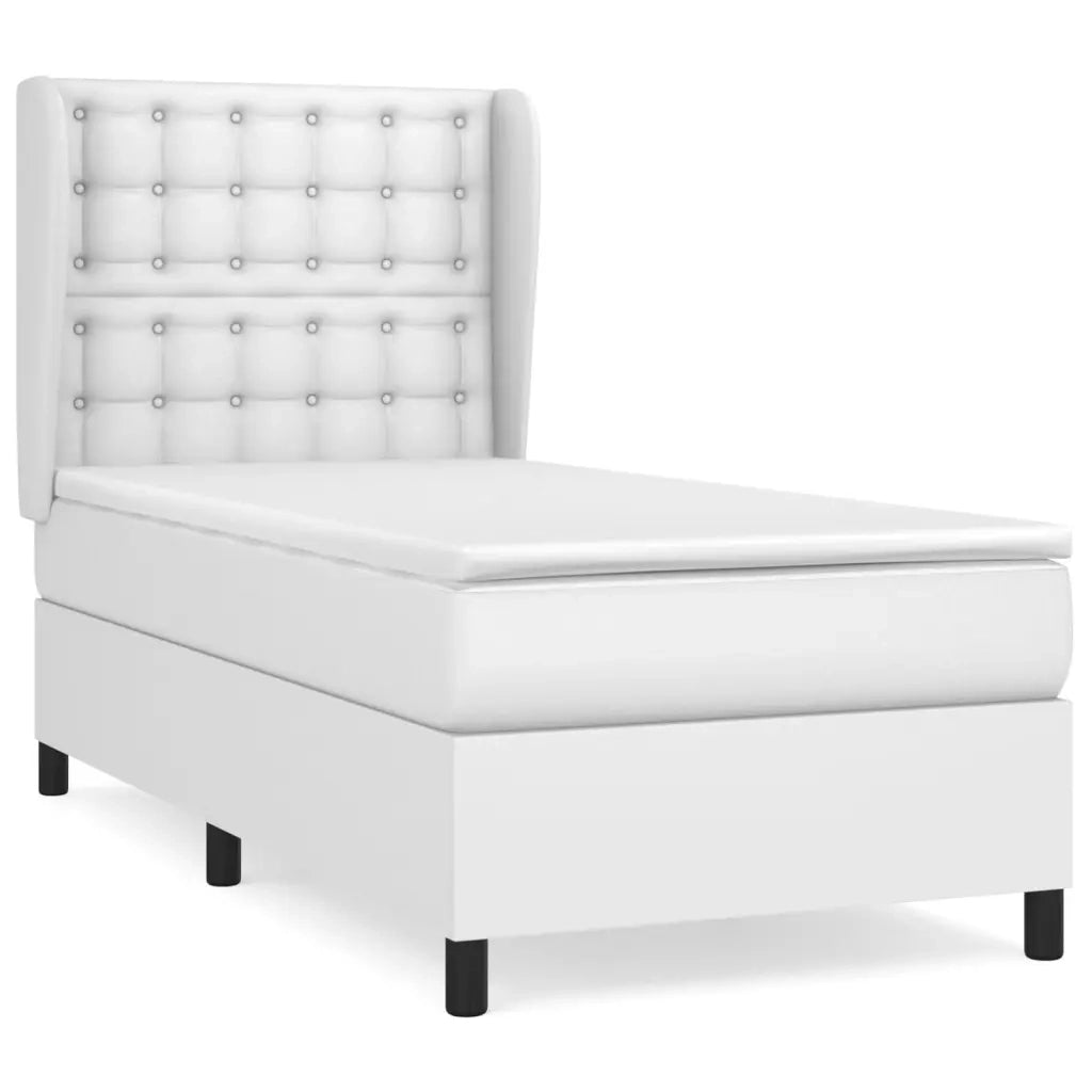 Giroletto a Molle con Materasso Bianco 90x190 cm in Similpelle 3129004