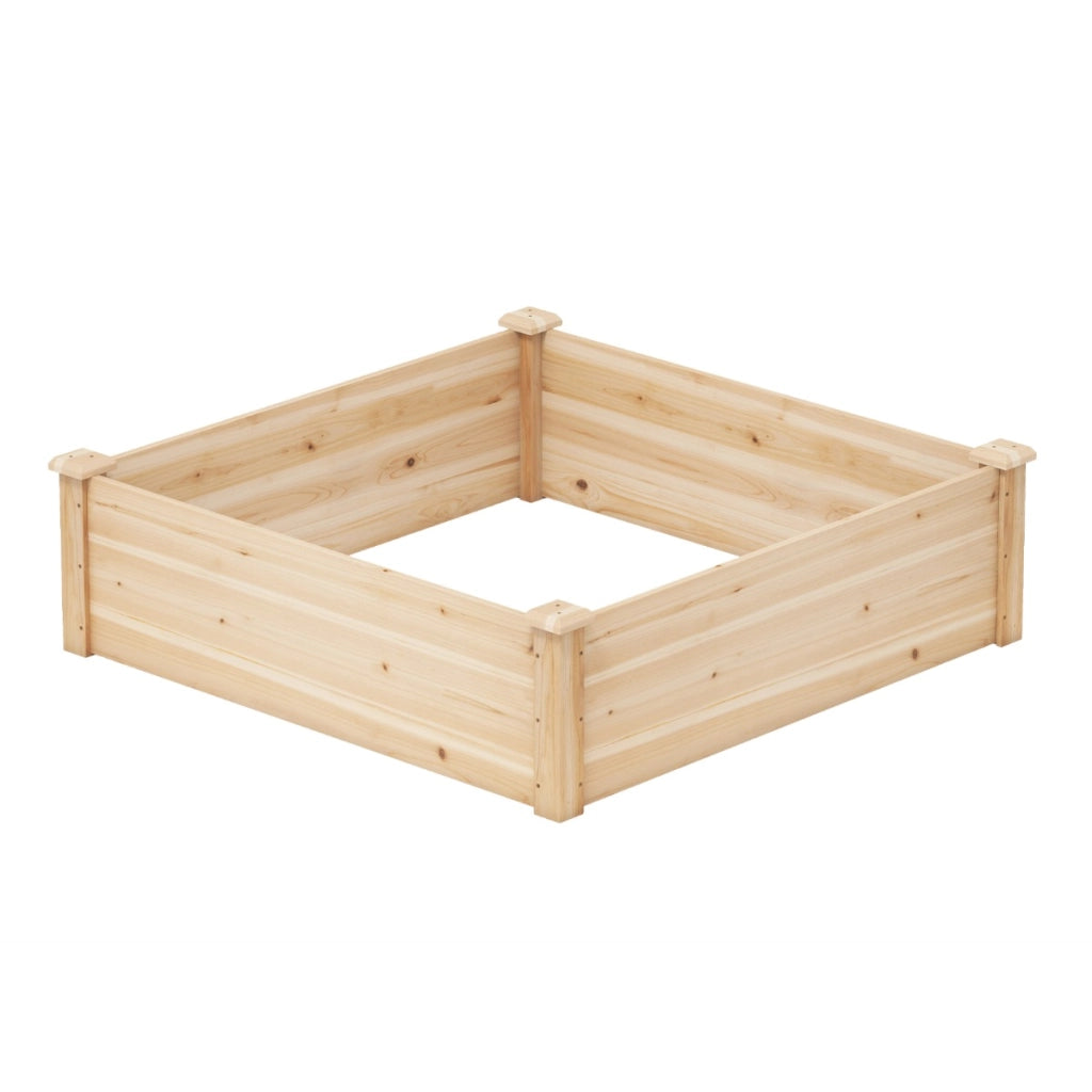 Letto da giardino rialzato legno pesterni verdure frutta e erbe, Fioriera quadrata con base aperta Naturale-Fioriere