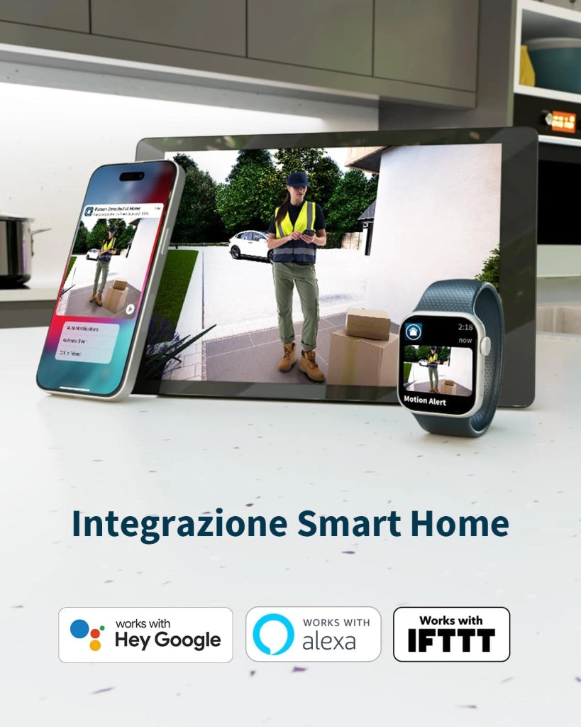 Arlo Essential FHD Videocitofono, Telecamera WiFi Esterno Senza Fili, Campanello Senza Fili da Esterno, Citofono Smart, Sensore Movimento, Visione Notturna, Sirena, Prova Inclusa Secure App, Bianco