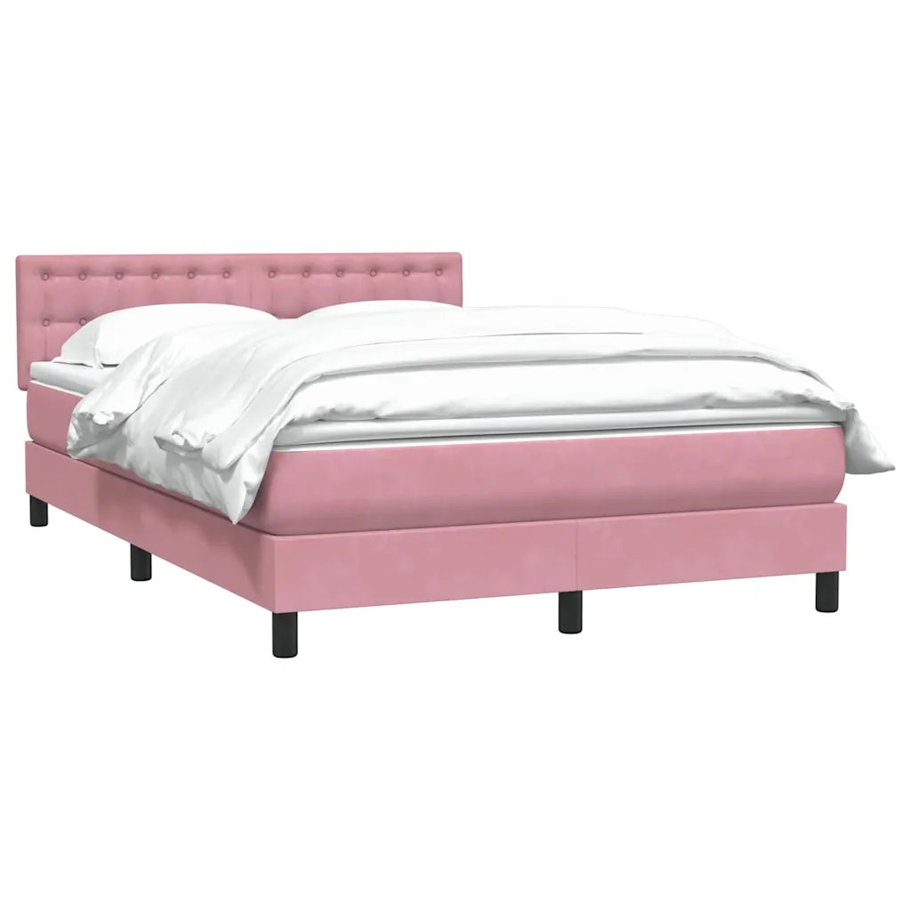 Giroletto a Molle con Materasso Rosa 140x210 cm in Velluto 3316598