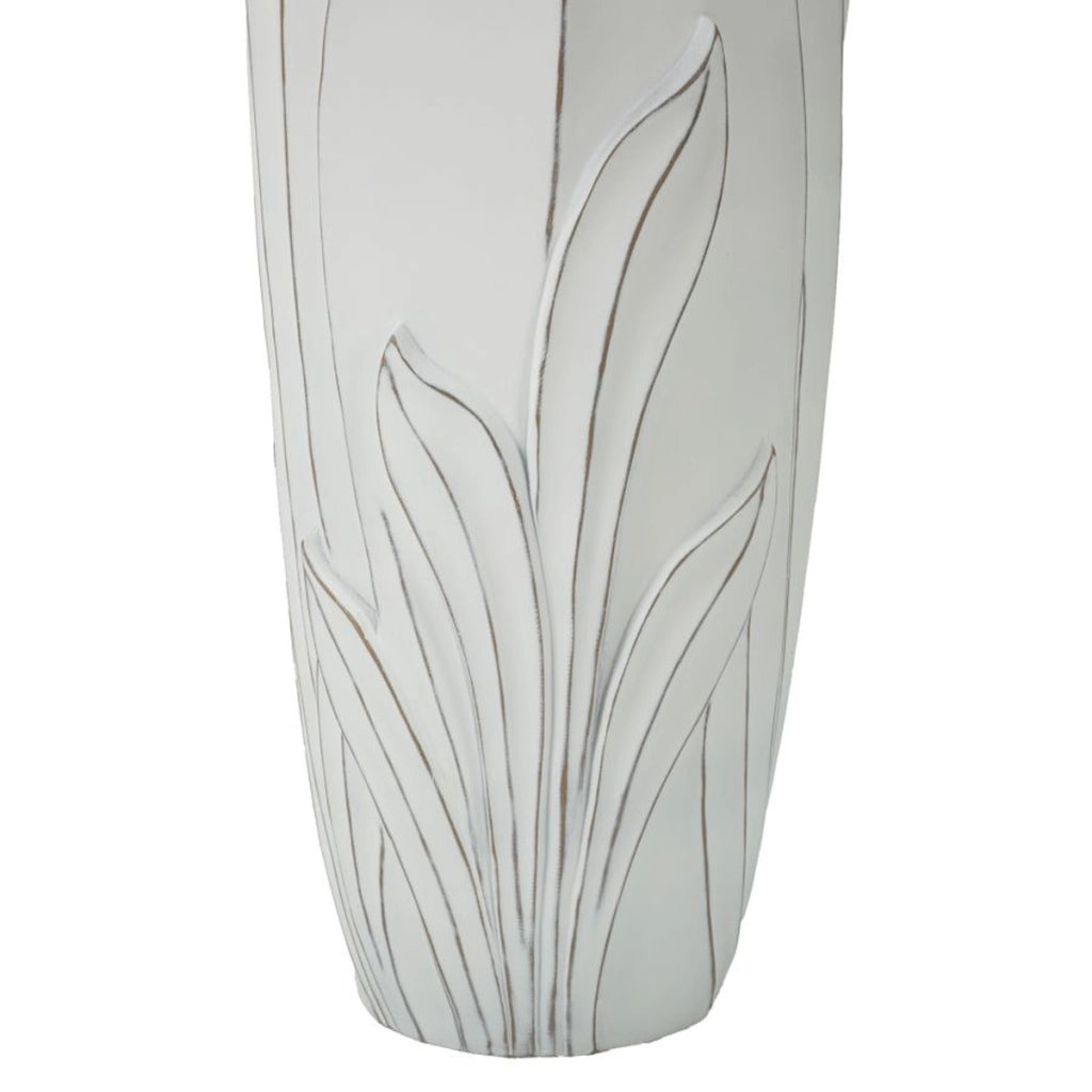 Vaso Decorativo VKH655, Bianco, Poliresina, 30,5x30,5x69 cm