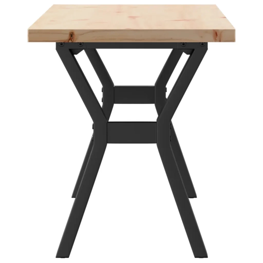 Tavolino salotto | Tavolino da caff¨¨ | Tavolino da Soggiorno Telaio a Y 110x40x45,5 cm Legno Pino e Acciaio