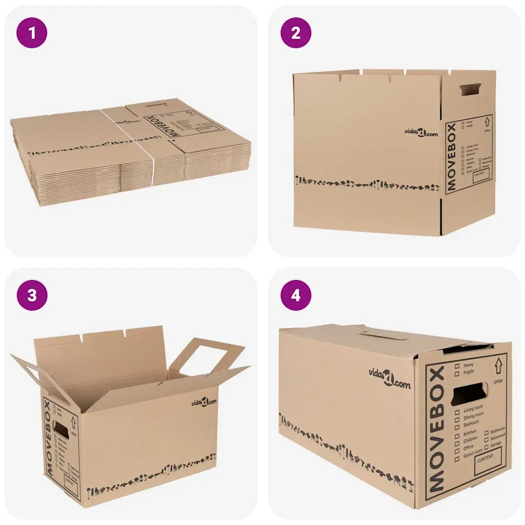 Scatola per Traslochi 20 pcs Naturale 59 x 31,5 x 31,5 cm 4106561