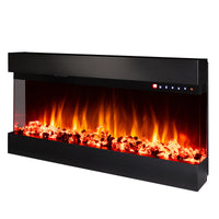 Camino Elettrico da Incasso 48,4x93x20 cm Effetto Fiamma 1500W Dalas Nero