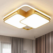 Trade Shop - Plafoniera Led 48w Quadrato Oro Moderno Lampadario Soffitto Luce Naturale 71455 -