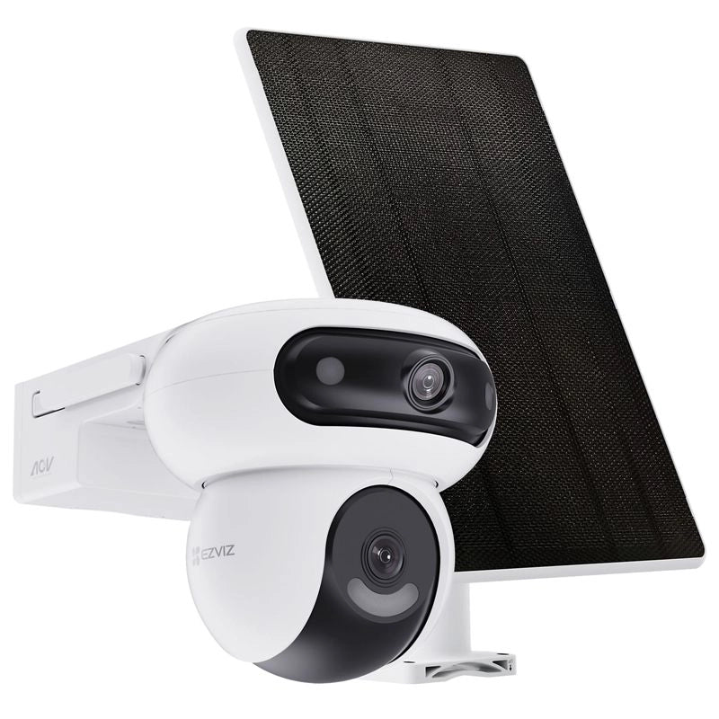 Ezviz hb90 + 8w solar panel telecamera da esterno a batteria motorizzata doppio obiettivo 4mp+4mp - EZHB90-KIT