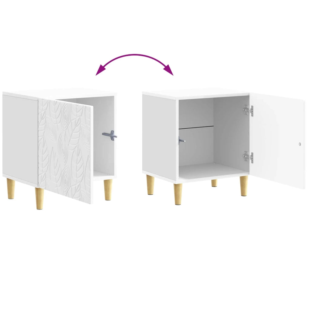 Comodino 2 pcs Bianco Lucido 43 x 34,5 x 50 cm 895034