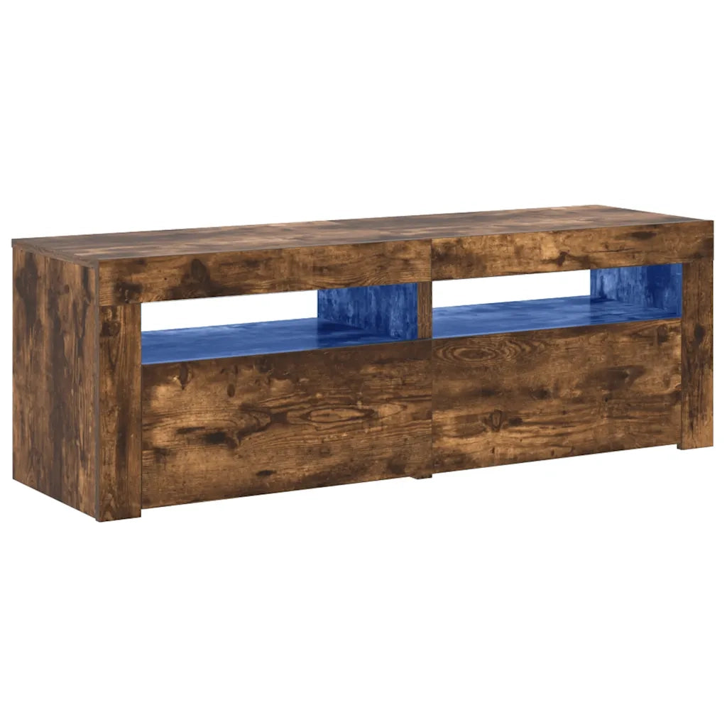Mobile Porta TV con Luci LED Rovere Fumo 120x35x40 cm 815684