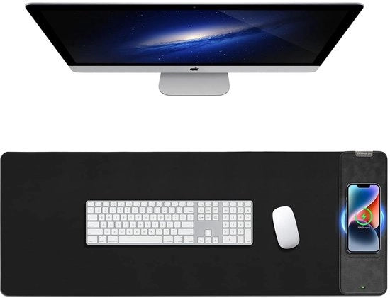 Matrice da tastiera wireless caricabile, panno da tastiera/bureaumat, grande mousemat da gaming, panno da tastiera/gaming bureaumat, con base antiscivolo in gomma, panno da tastiera da ufficio/matrice da tastiera da gaming