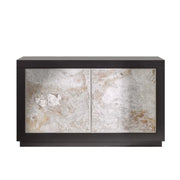 Madia 2 ante contemporanea legno massello nero effetto pietra 142x45x85 (307) - Mobili 2G