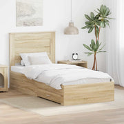 Struttura del letto-Giroletto Rovere Sonoma e Argento 75 x 190 cm 336680