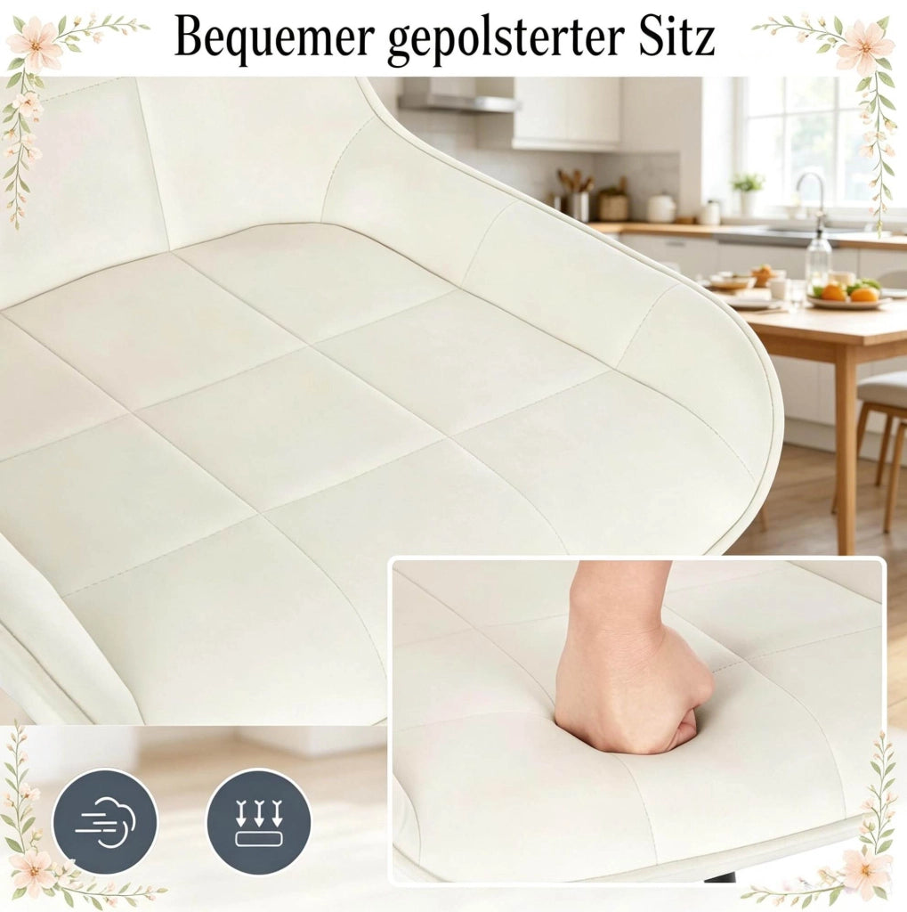 Sedie da pranzo 81,5 cm in velluto e metallo nero, set da 4