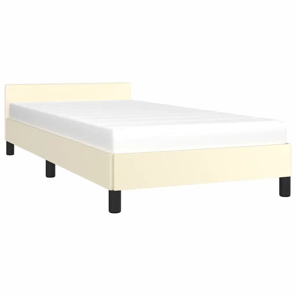Giroletto con Testiera senza Materasso-Struttura Letto Crema 90x190 cm