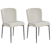 Set di 2 sedie da pranzo in tessuto poliestere con texture a maglia grigio soggiorno e camera da letto